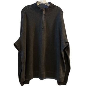 Tommy Bahama Men's XXL Gray 1/4 Zip Pullover Sweater Reversible